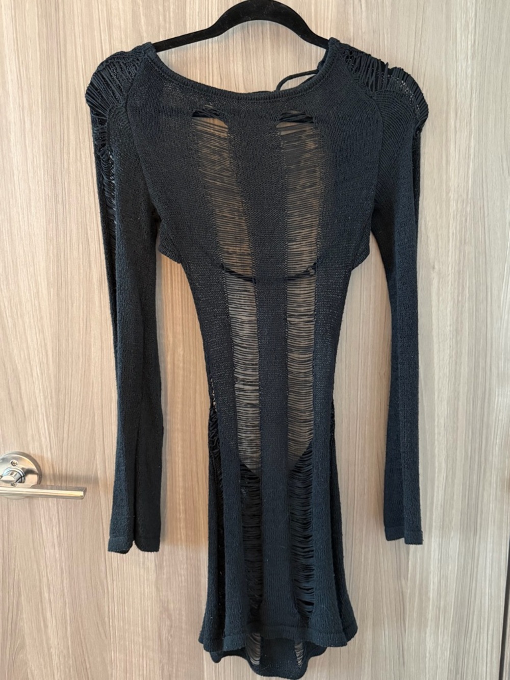 Jaded London Black Sheer Panel Mini Dress - Picture 3 of 4